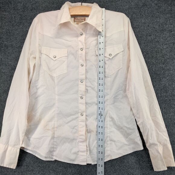Marlboro Classics Pearl Snap Shirt Mens M Long Sleeve White Chest Pockets - Picture 13 of 13